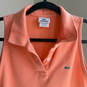 Lacoste Women's Peach Collard Sleeveless Top
